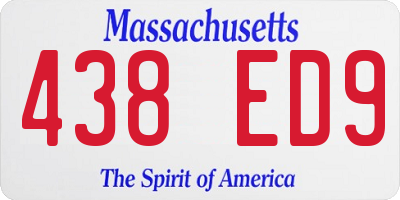 MA license plate 438ED9