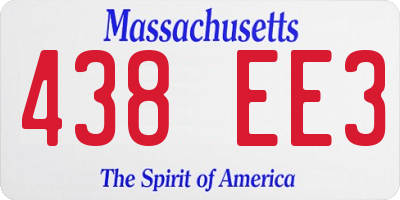 MA license plate 438EE3