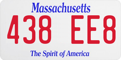 MA license plate 438EE8