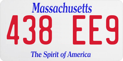 MA license plate 438EE9