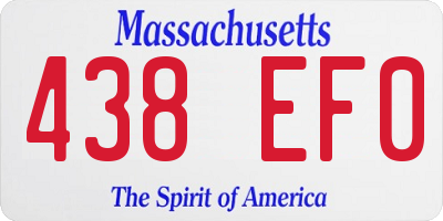 MA license plate 438EF0