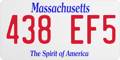 MA license plate 438EF5