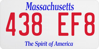 MA license plate 438EF8