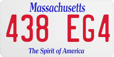 MA license plate 438EG4