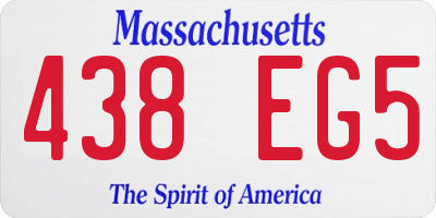 MA license plate 438EG5