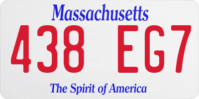 MA license plate 438EG7