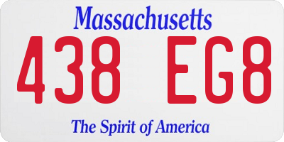 MA license plate 438EG8