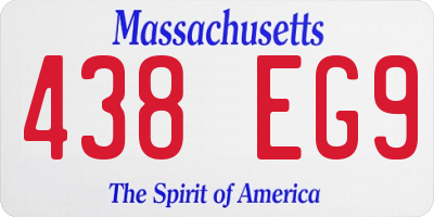 MA license plate 438EG9