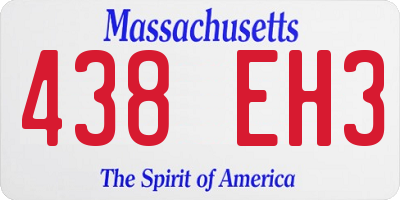 MA license plate 438EH3