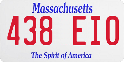 MA license plate 438EI0