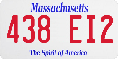 MA license plate 438EI2