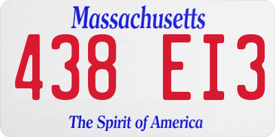 MA license plate 438EI3