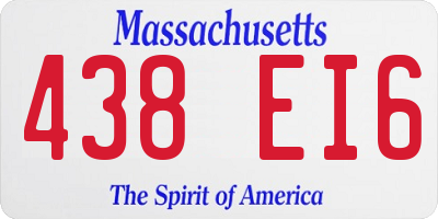 MA license plate 438EI6