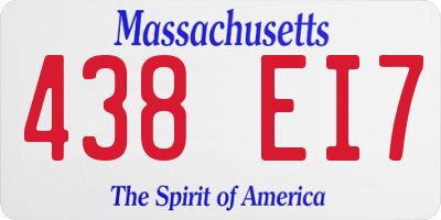 MA license plate 438EI7