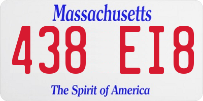 MA license plate 438EI8