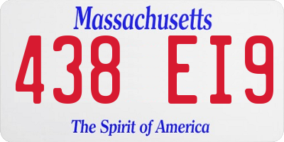 MA license plate 438EI9