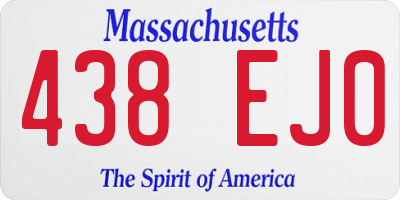 MA license plate 438EJ0