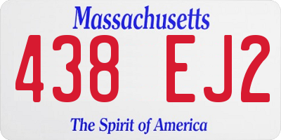 MA license plate 438EJ2