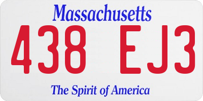 MA license plate 438EJ3