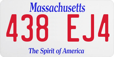 MA license plate 438EJ4