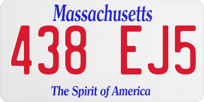 MA license plate 438EJ5