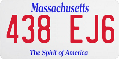 MA license plate 438EJ6