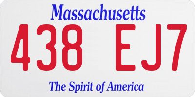 MA license plate 438EJ7