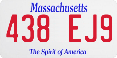 MA license plate 438EJ9
