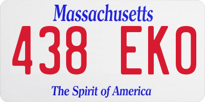 MA license plate 438EK0