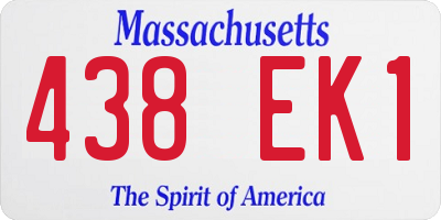 MA license plate 438EK1