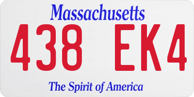 MA license plate 438EK4
