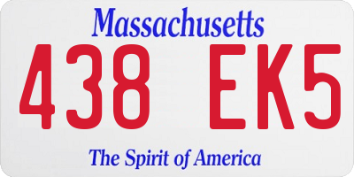 MA license plate 438EK5
