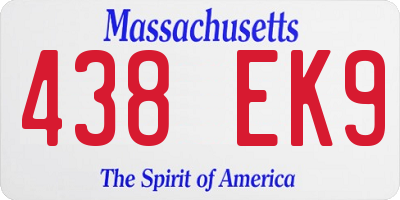 MA license plate 438EK9