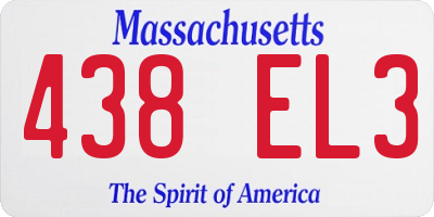 MA license plate 438EL3