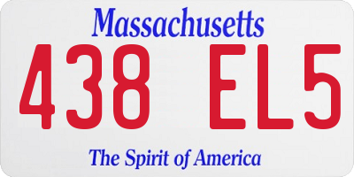 MA license plate 438EL5