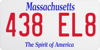 MA license plate 438EL8