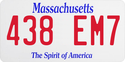 MA license plate 438EM7
