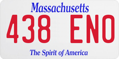MA license plate 438EN0
