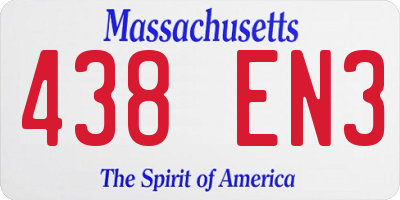 MA license plate 438EN3