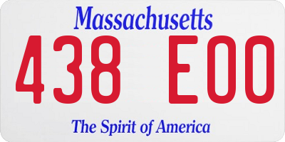 MA license plate 438EO0