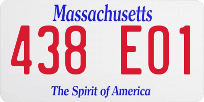 MA license plate 438EO1