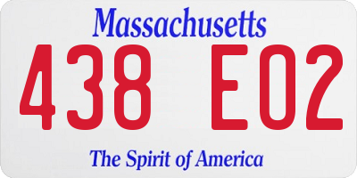 MA license plate 438EO2