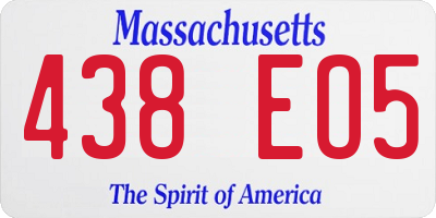 MA license plate 438EO5