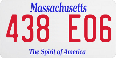 MA license plate 438EO6