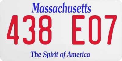 MA license plate 438EO7