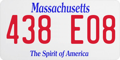 MA license plate 438EO8