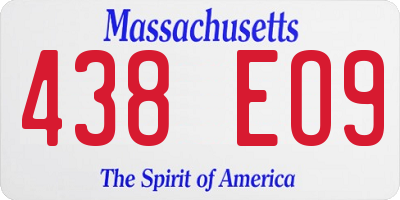 MA license plate 438EO9
