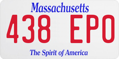 MA license plate 438EP0