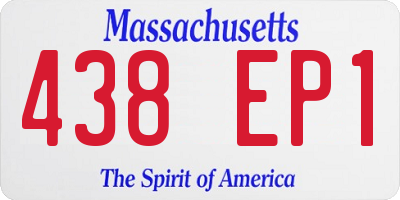 MA license plate 438EP1