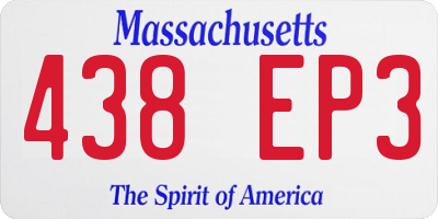MA license plate 438EP3